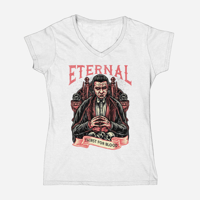 Eternal Thirst-Womens-V-Neck-Tee-glitchygorilla