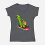 Sleigh Descent-Womens-V-Neck-Tee-Raffiti