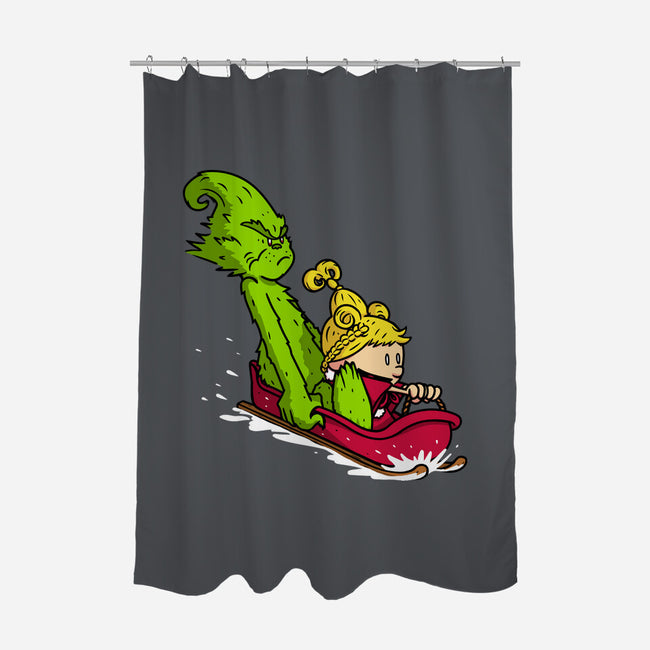 Sleigh Descent-None-Polyester-Shower Curtain-Raffiti