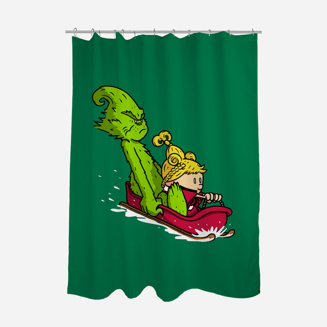 Sleigh Descent-None-Polyester-Shower Curtain-Raffiti