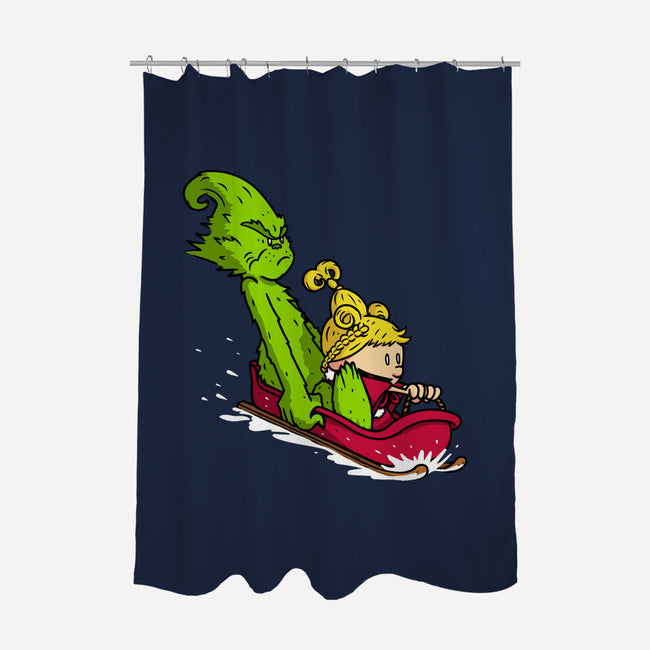 Sleigh Descent-None-Polyester-Shower Curtain-Raffiti