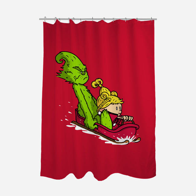 Sleigh Descent-None-Polyester-Shower Curtain-Raffiti