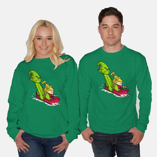 Sleigh Descent-Unisex-Crew Neck-Sweatshirt-Raffiti