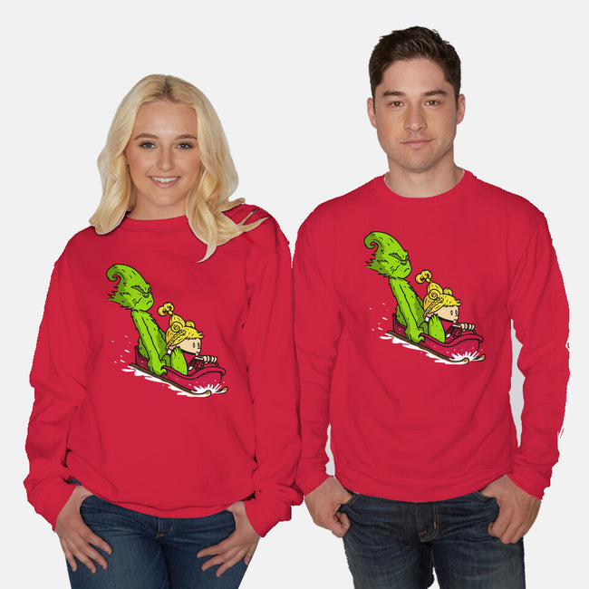 Sleigh Descent-Unisex-Crew Neck-Sweatshirt-Raffiti