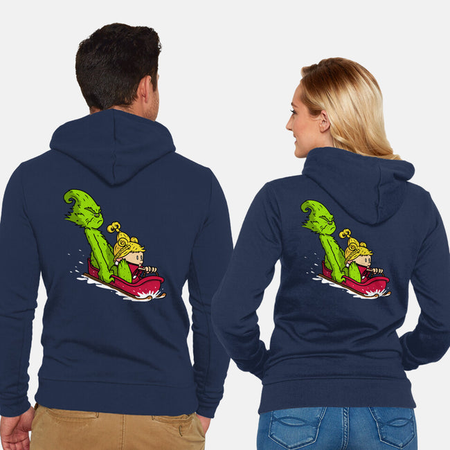 Sleigh Descent-Unisex-Zip-Up-Sweatshirt-Raffiti