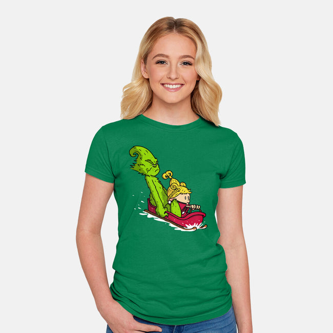 Sleigh Descent-Womens-Fitted-Tee-Raffiti