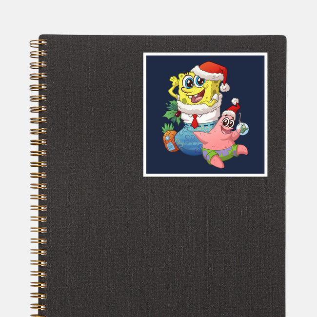 Stocking Stuffer Sponge And Star-None-Glossy-Sticker-DoOomcat