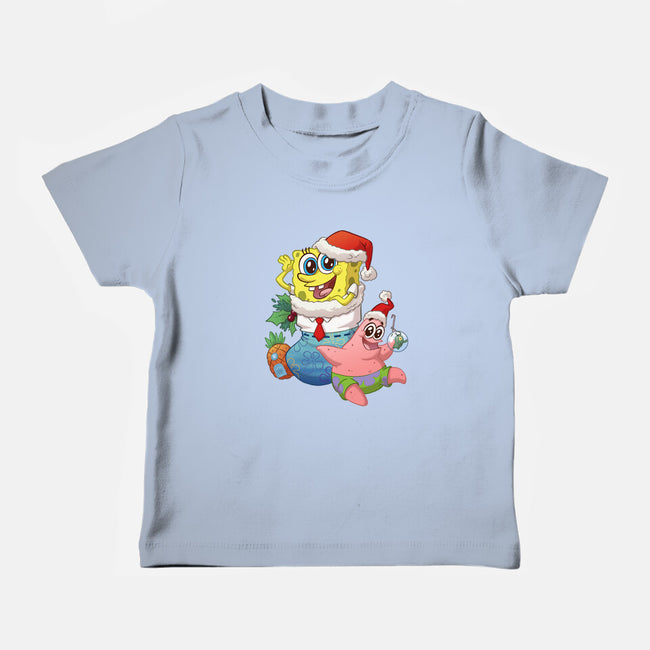 Stocking Stuffer Sponge And Star-Baby-Basic-Tee-DoOomcat