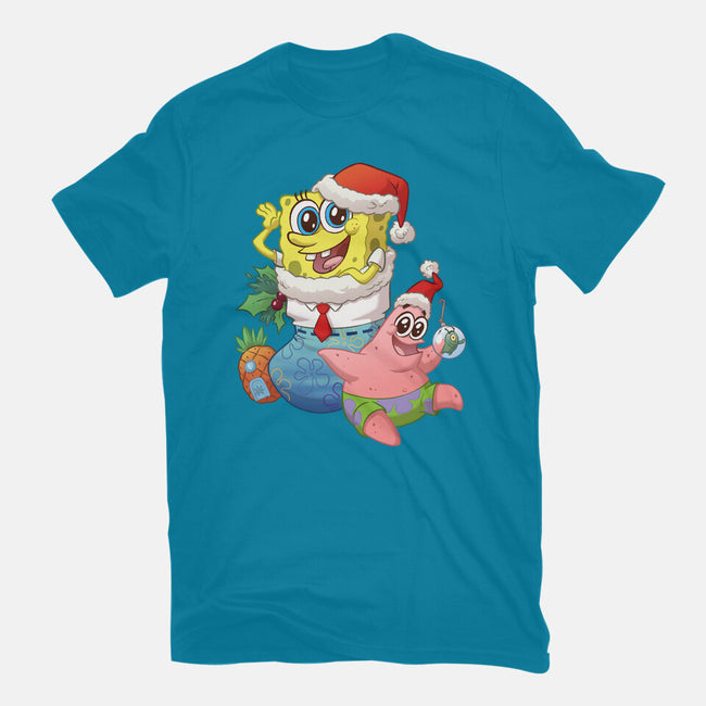 Stocking Stuffer Sponge And Star-Womens-Basic-Tee-DoOomcat