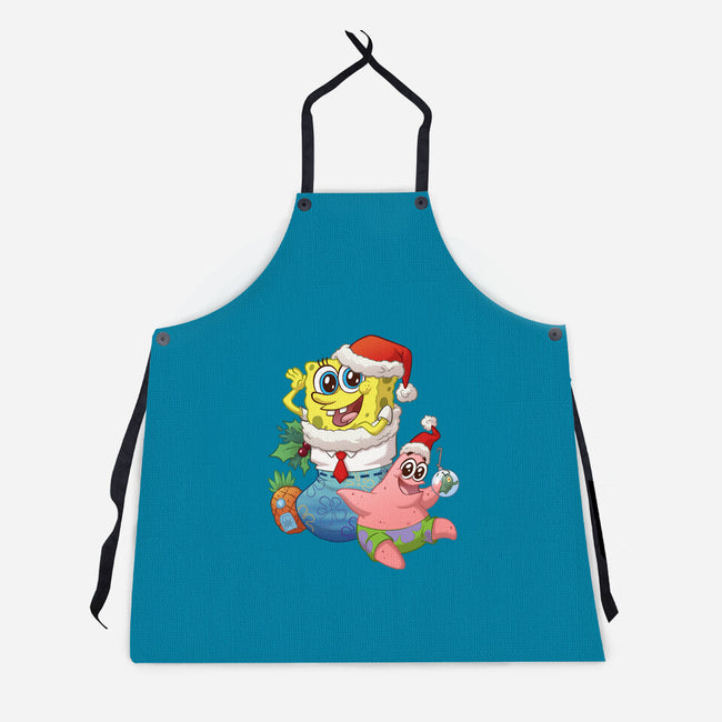Stocking Stuffer Sponge And Star-Unisex-Kitchen-Apron-DoOomcat