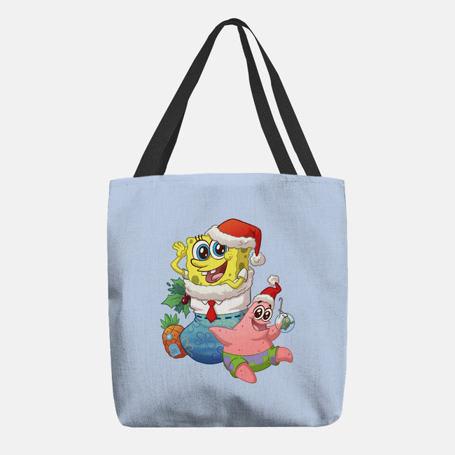 Stocking Stuffer Sponge And Star-None-Basic Tote-Bag-DoOomcat