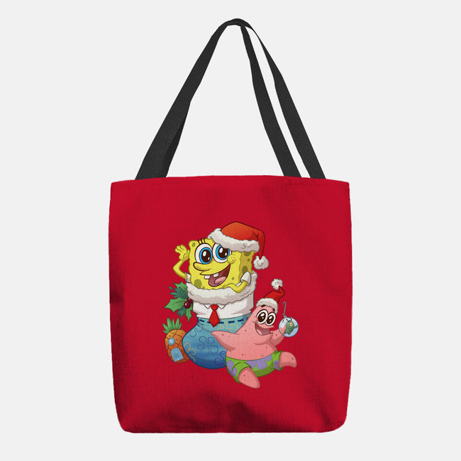 Stocking Stuffer Sponge And Star-None-Basic Tote-Bag-DoOomcat