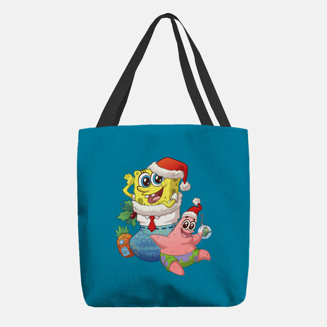 Stocking Stuffer Sponge And Star-None-Basic Tote-Bag-DoOomcat