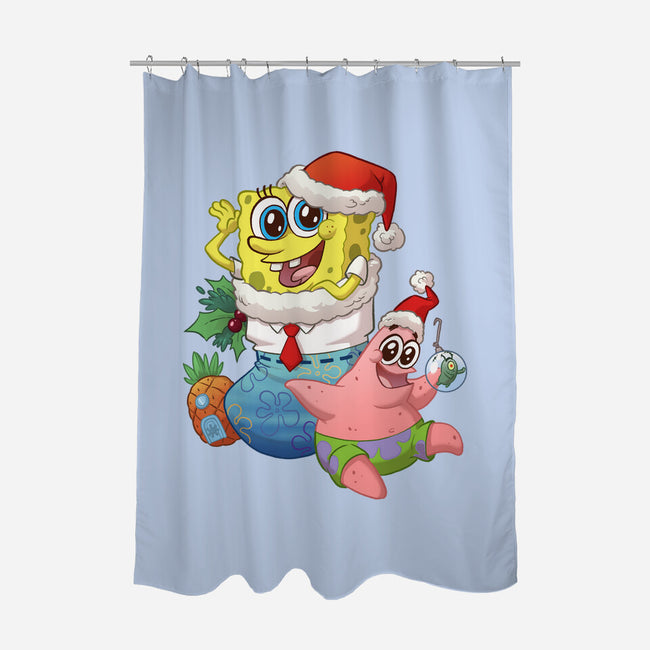 Stocking Stuffer Sponge And Star-None-Polyester-Shower Curtain-DoOomcat