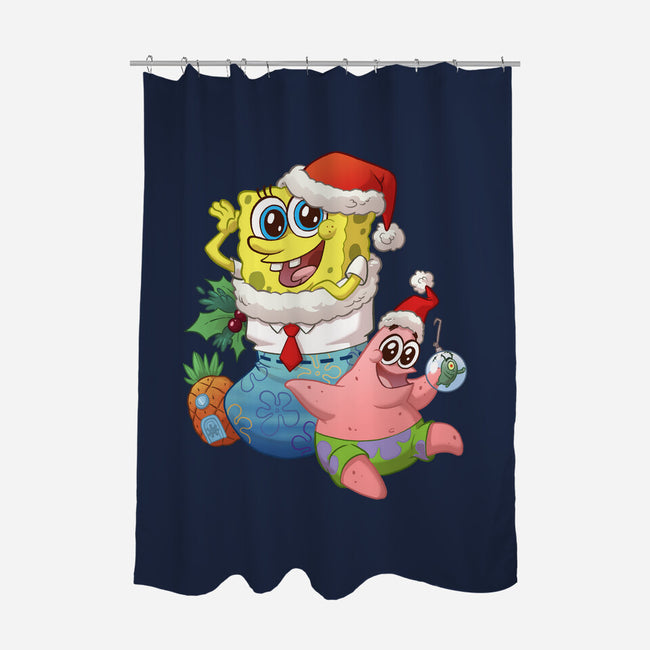 Stocking Stuffer Sponge And Star-None-Polyester-Shower Curtain-DoOomcat
