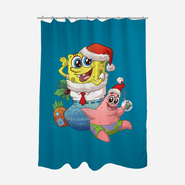 Stocking Stuffer Sponge And Star-None-Polyester-Shower Curtain-DoOomcat