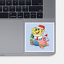 Stocking Stuffer Sponge And Star-None-Glossy-Sticker-DoOomcat