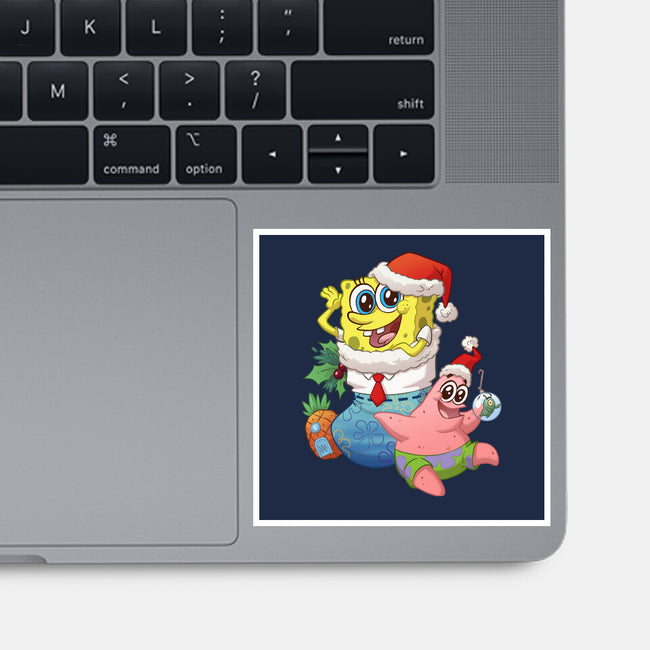 Stocking Stuffer Sponge And Star-None-Glossy-Sticker-DoOomcat