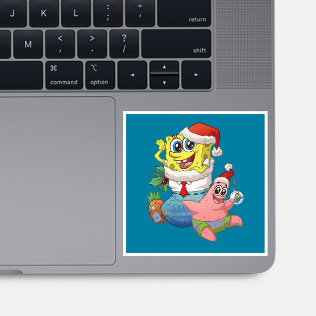 Stocking Stuffer Sponge And Star-None-Glossy-Sticker-DoOomcat