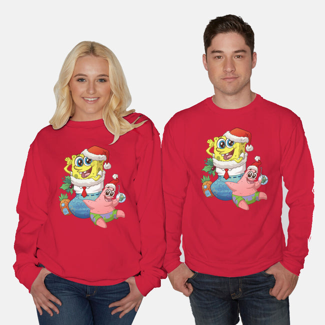 Stocking Stuffer Sponge And Star-Unisex-Crew Neck-Sweatshirt-DoOomcat