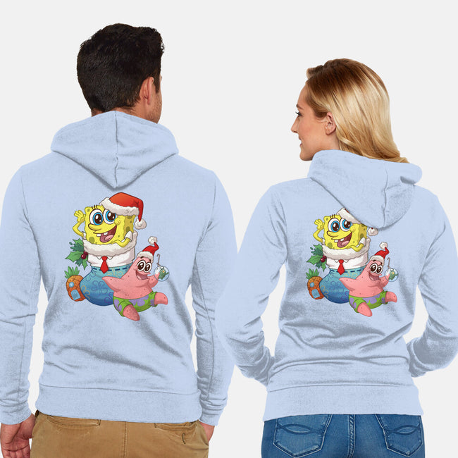 Stocking Stuffer Sponge And Star-Unisex-Zip-Up-Sweatshirt-DoOomcat