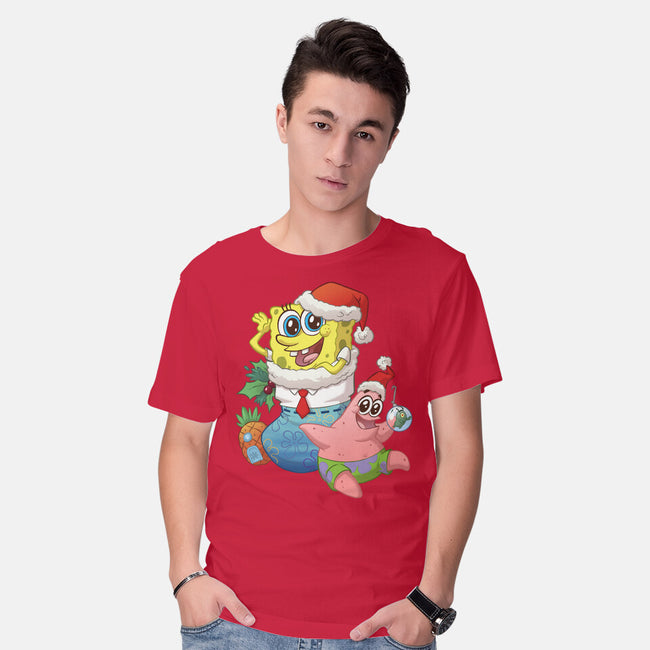 Stocking Stuffer Sponge And Star-Mens-Basic-Tee-DoOomcat