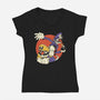 Super Bros-Womens-V-Neck-Tee-D_McCurdy_Art