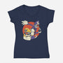 Super Bros-Womens-V-Neck-Tee-D_McCurdy_Art