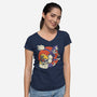 Super Bros-Womens-V-Neck-Tee-D_McCurdy_Art