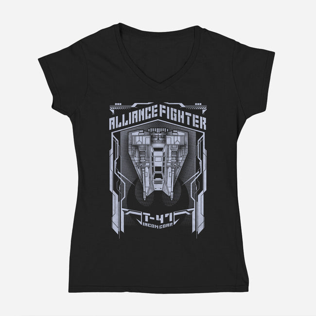 Alliance Snow Fighter-Womens-V-Neck-Tee-Arinesart