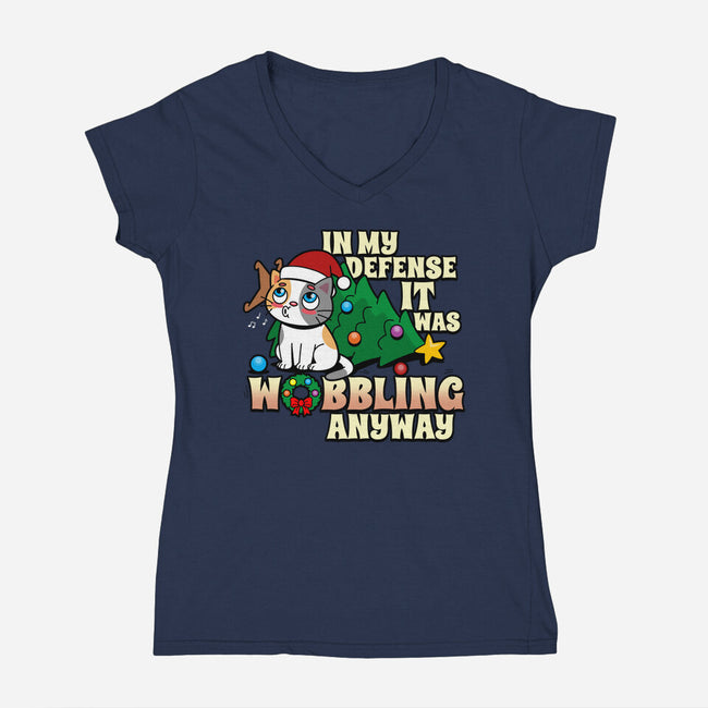 It Was Wobbling Anyway-Womens-V-Neck-Tee-Boggs Nicolas