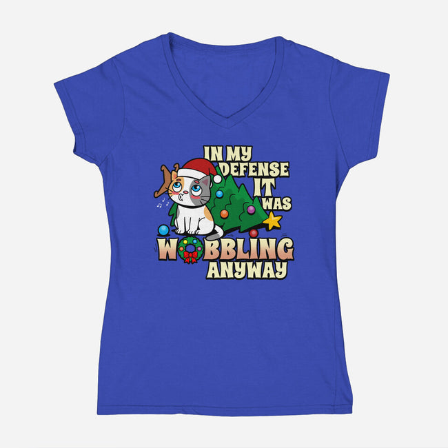 It Was Wobbling Anyway-Womens-V-Neck-Tee-Boggs Nicolas