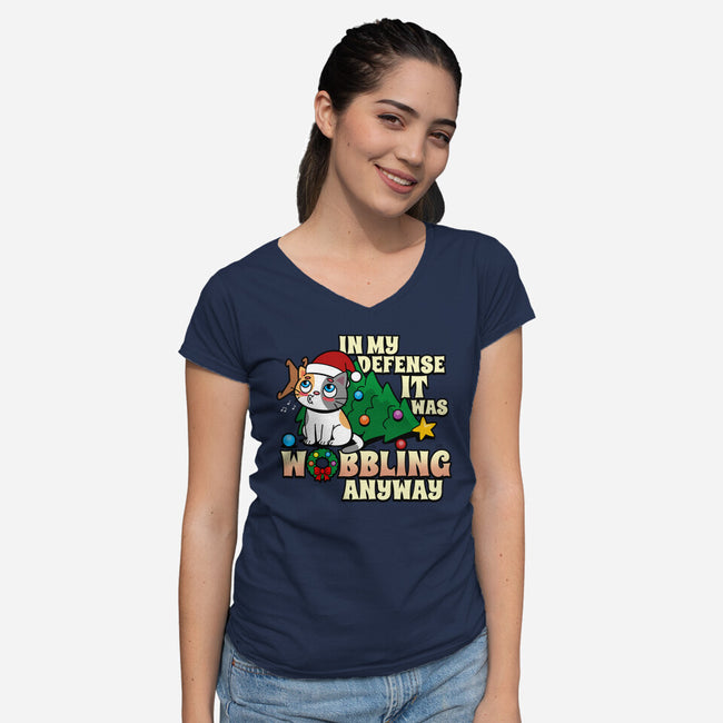 It Was Wobbling Anyway-Womens-V-Neck-Tee-Boggs Nicolas