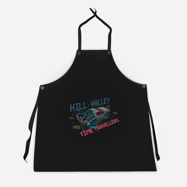 Hill Valley Travellers-Unisex-Kitchen-Apron-glitchygorilla