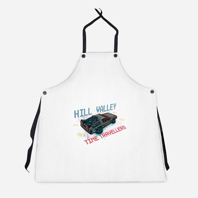 Hill Valley Travellers-Unisex-Kitchen-Apron-glitchygorilla