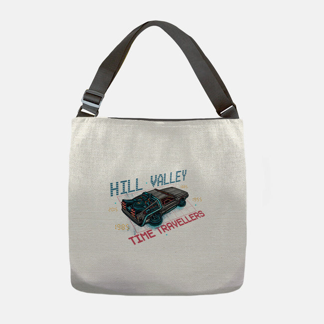 Hill Valley Travellers-None-Adjustable Tote-Bag-glitchygorilla