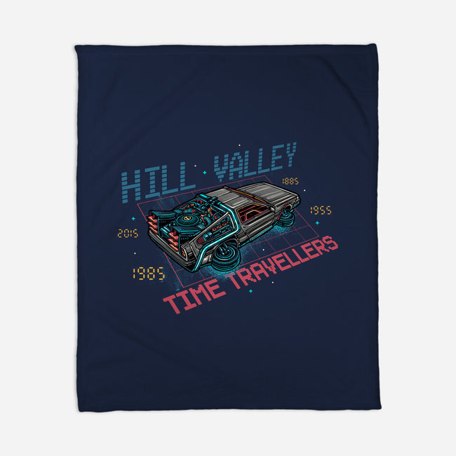 Hill Valley Travellers-None-Fleece-Blanket-glitchygorilla