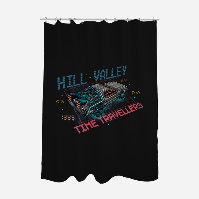 Hill Valley Travellers-None-Polyester-Shower Curtain-glitchygorilla