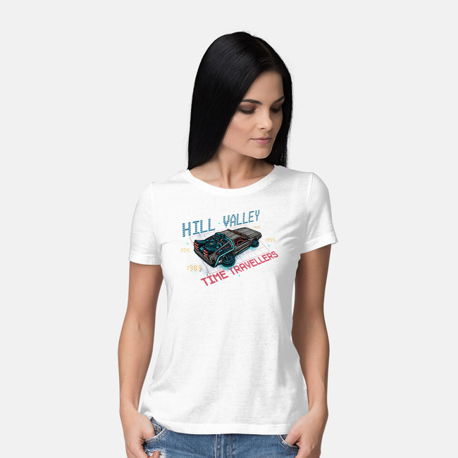 Hill Valley Travellers-Womens-Basic-Tee-glitchygorilla