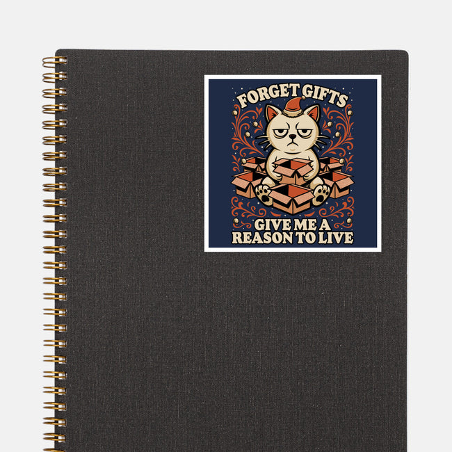 Sad Cat Gift Christmas-None-Glossy-Sticker-Studio Mootant