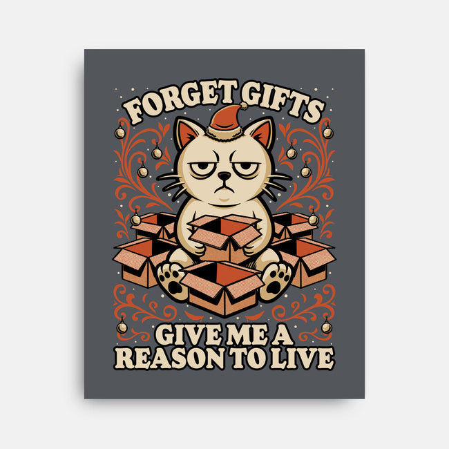 Sad Cat Gift Christmas-None-Stretched-Canvas-Studio Mootant