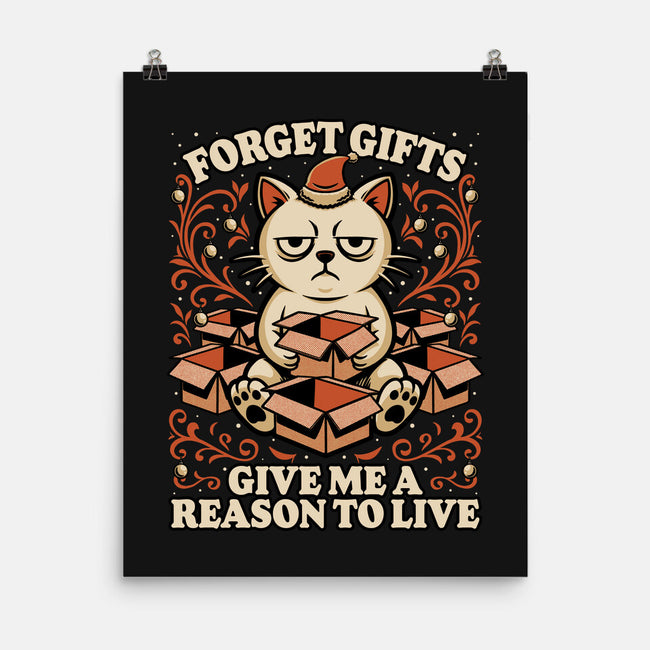 Sad Cat Gift Christmas-None-Matte-Poster-Studio Mootant