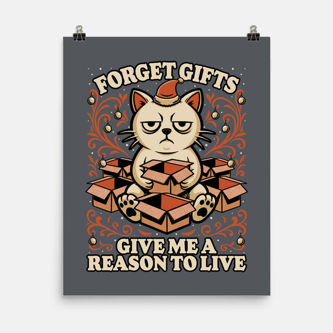Sad Cat Gift Christmas-None-Matte-Poster-Studio Mootant