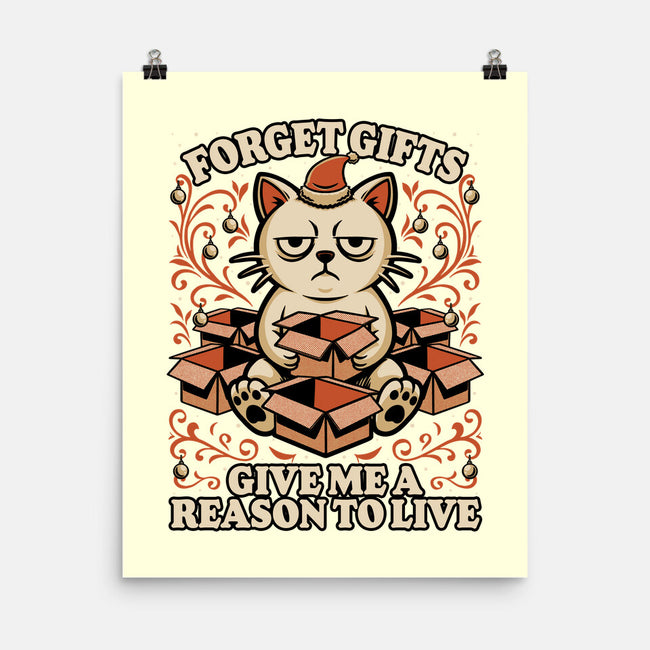 Sad Cat Gift Christmas-None-Matte-Poster-Studio Mootant