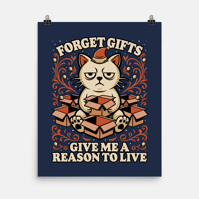 Sad Cat Gift Christmas-None-Matte-Poster-Studio Mootant