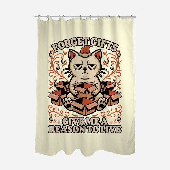 Sad Cat Gift Christmas-None-Polyester-Shower Curtain-Studio Mootant