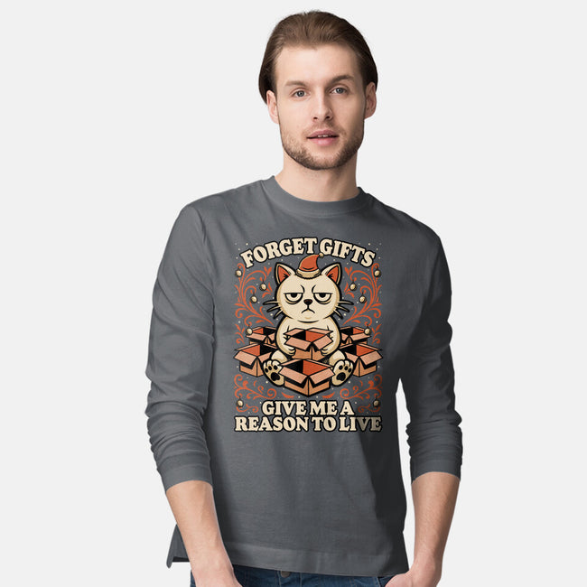 Sad Cat Gift Christmas-Mens-Long Sleeved-Tee-Studio Mootant