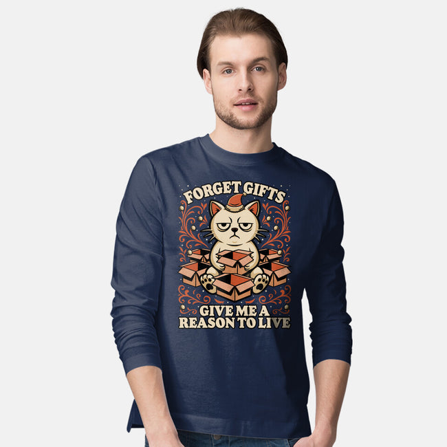 Sad Cat Gift Christmas-Mens-Long Sleeved-Tee-Studio Mootant