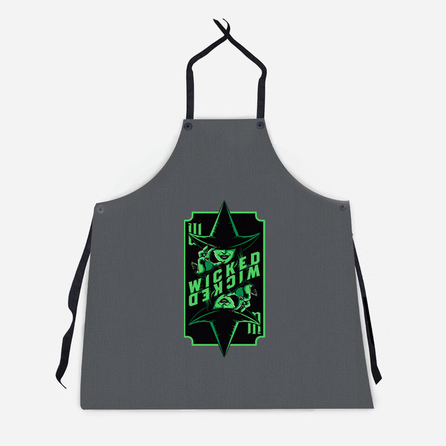 Green Witch Card-Unisex-Kitchen-Apron-Studio Mootant