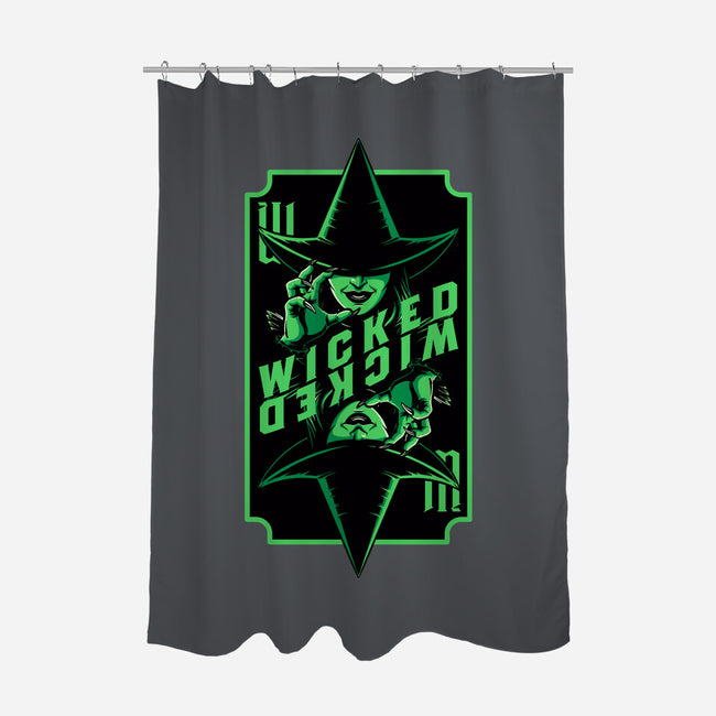 Green Witch Card-None-Polyester-Shower Curtain-Studio Mootant